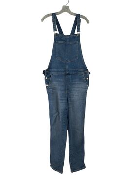 Old Navy Jean Overalls Women's 12 Blue OG Straight Stretch Pockets Denim Casual